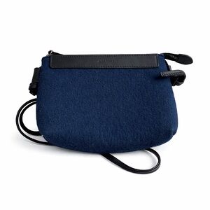 Graf Lantz Crossbody wool and leather navy blue bag zipper small